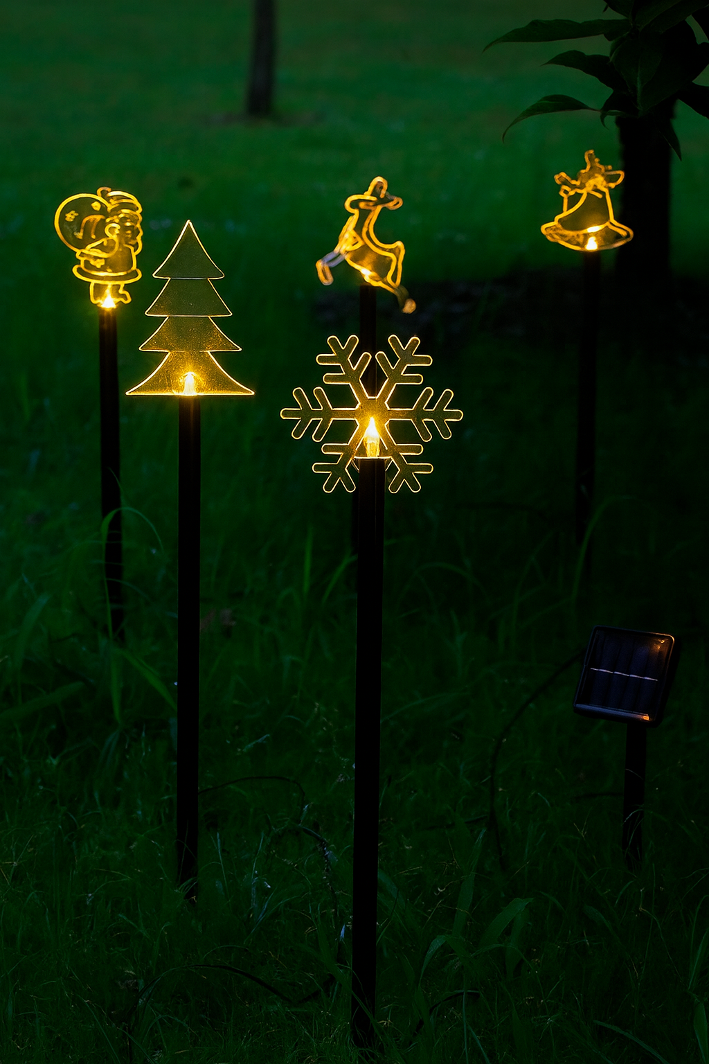 Pack estacas Navidad Solar